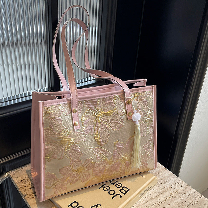 Floral bestickte Handtasche