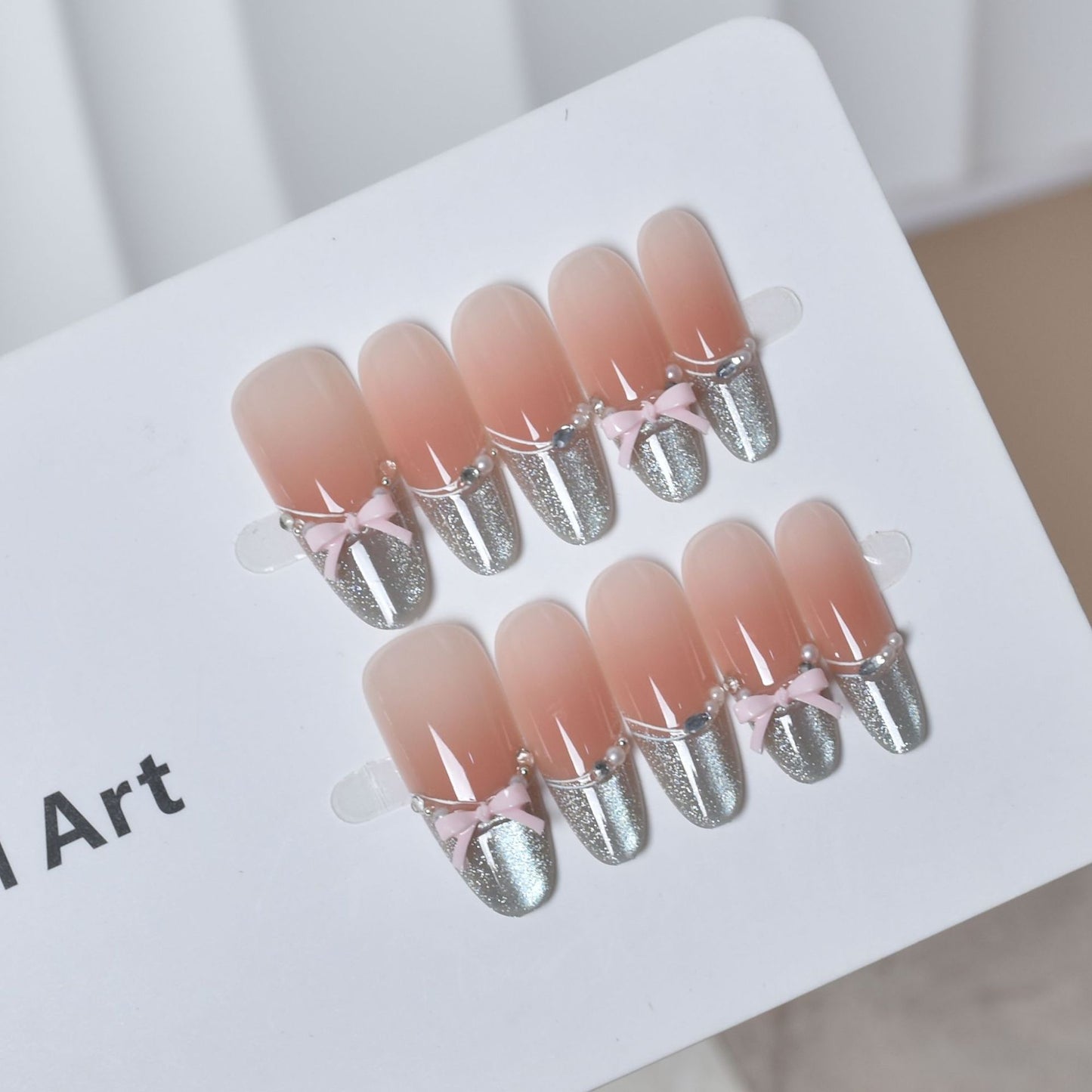 Künstlerische Ombre Press-On Nagelverlängerungen Brehn
