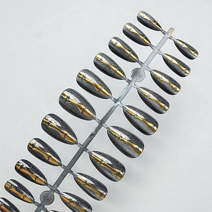 Metallic Dekorative Press-On Nagelspitzen Brehn