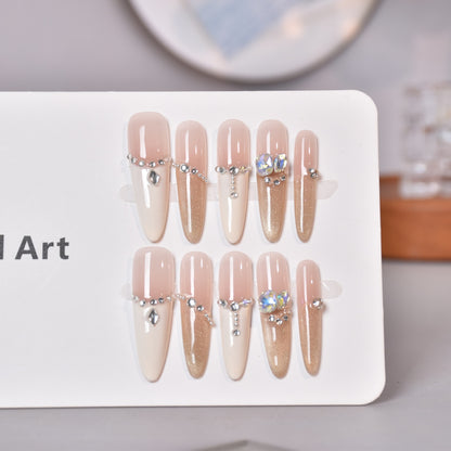 Elegante dekorative Press-On Nail Set Brehn