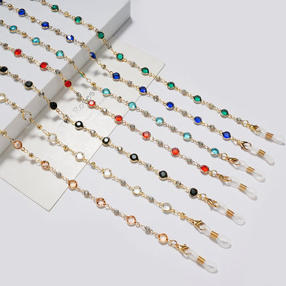 Elegante Strass- und Edelsteinkette für Brillen Brehn