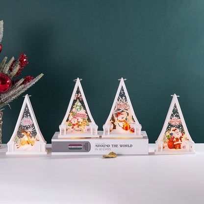 Weihnachtslaterne mit LED Beleuchtung und festlichem Schneemann