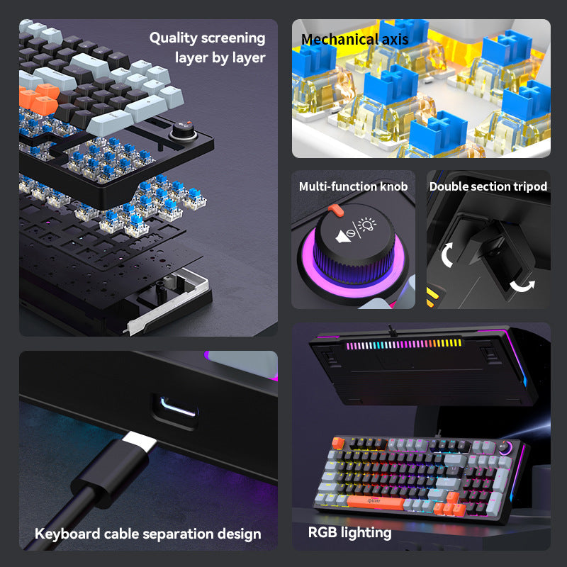 Hintergrundbeleuchtete mechanische Gaming-Tastatur Brehn