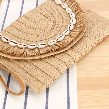 Stylische Handtasche mit Fransiger Muscheldekoration Brehn