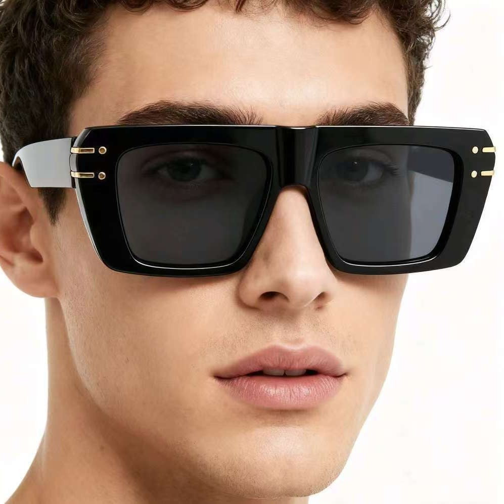 Damen modische quadratische Sonnenbrille mit glänzenden Akzenten Brehn