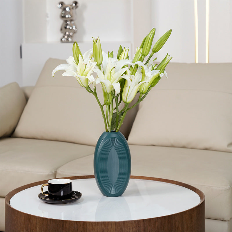 Texturierte ovale dekorative Vase Brehn