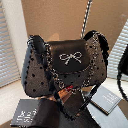 Klassische Polka-Dot Handgefertigte Schultertasche