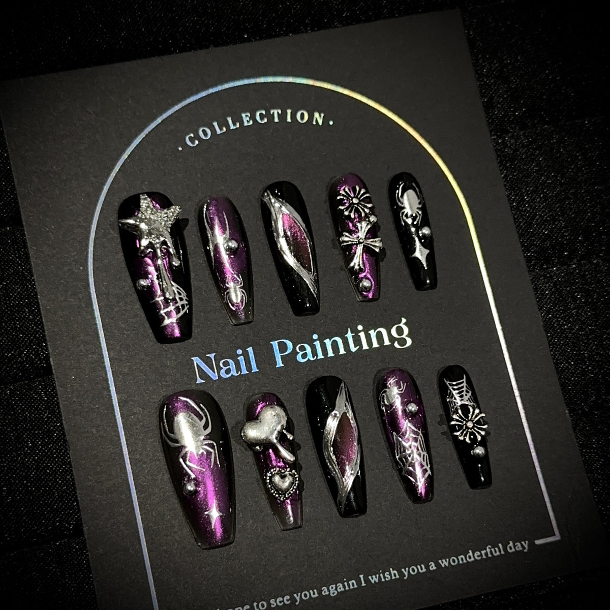 Künstlerisches Spinnen-Themen Press-On Nagelkunst Set