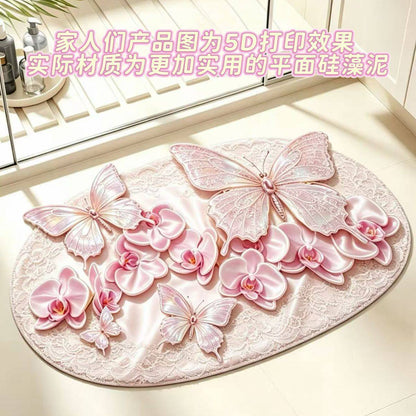 Luxuriöse Blumenmuster-Badematte