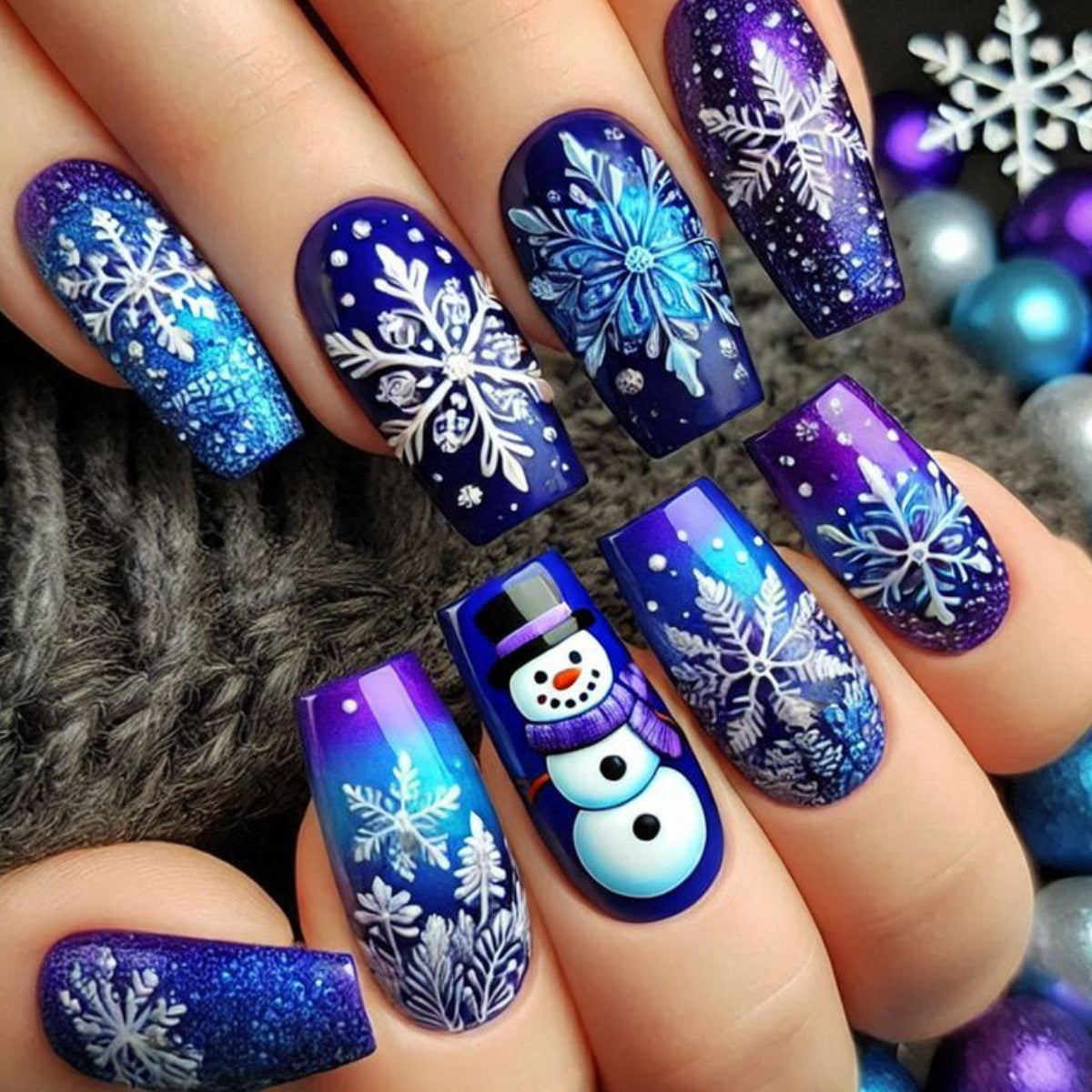 Winter-Themen 3D Nagelkunst Erweiterungen Brehn