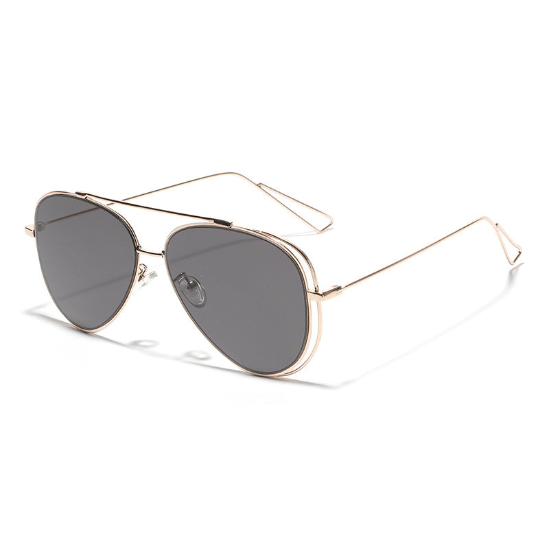 Damen Retro-flieger Sonnenbrille mit silbernem Metallrahmen und verspiegelten Gläsern Brehn