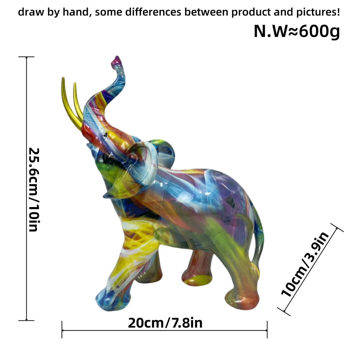 Kreative Elefantenfigur mit farbenfrohem Design Brehn