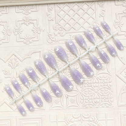Künstlerisches floral-akzent druck auf nagelset Brehn