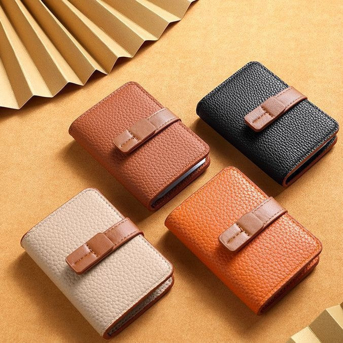 Texturiertes Leder-Kartenhalter-Wallet Brehn