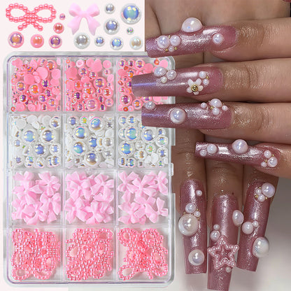 Dekoratives Nagelkunst Edelstein-Set