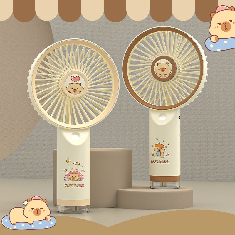 Damen tragbarer Handventilator mit süßem Capybara-Design Brehn