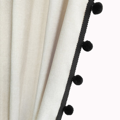 Textured Pom Pom Trim Duschvorhang Brehn