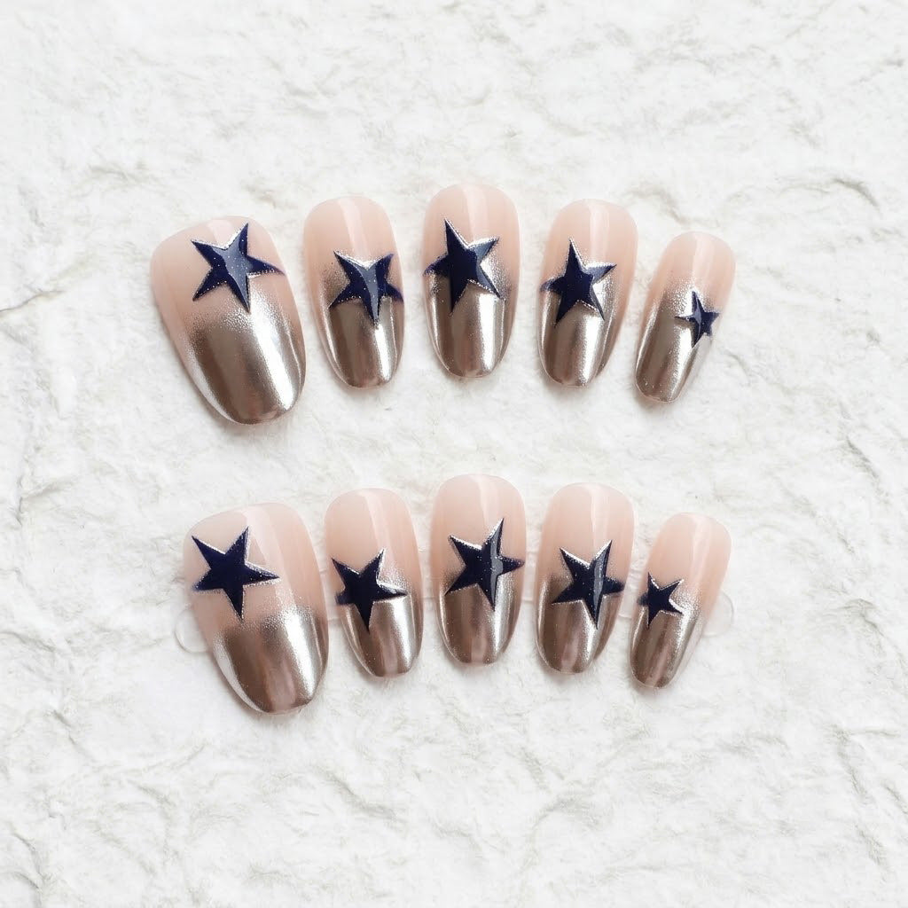 Stylische Press-On Nagelkunst Brehn