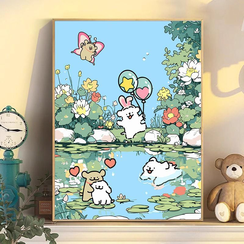 Verspielte Cartoon Hund Wandkunst Brehn