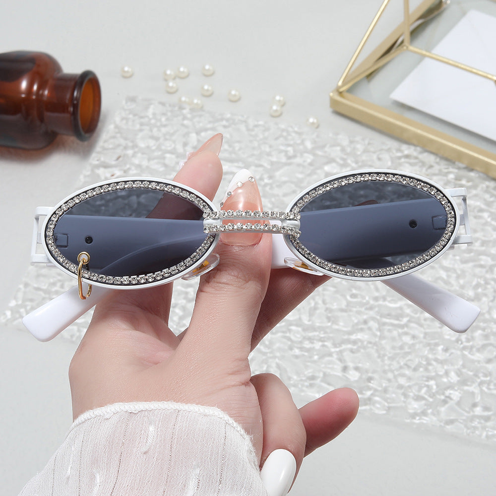 Damen extravagante modische Sonnenbrille mit strassbesetztem Rahmen Brehn