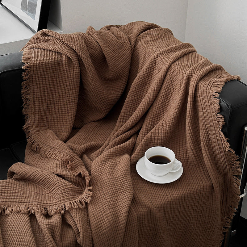 Damen kuschelige Waffelstruktur Decke Brehn