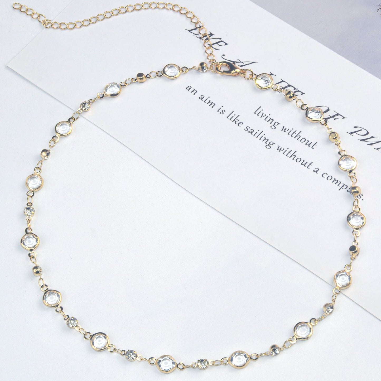 Elegante Stein Strass Halskette Brehn