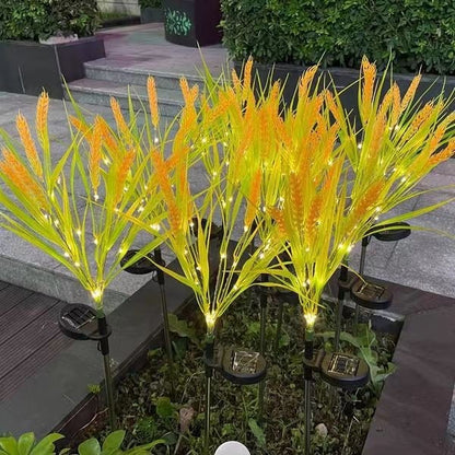 LED-beleuchtete realistische Weizengras-Gartenstecklichter dekorative Landschaftscluster Brehn