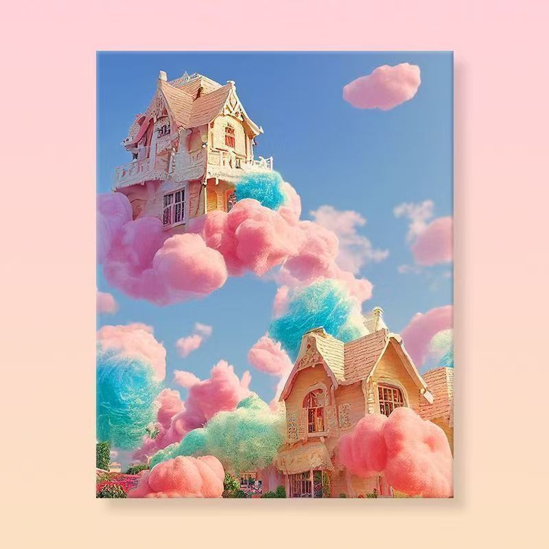 Verspielt Fantasie Landschaft Leinwand Kunst Brehn