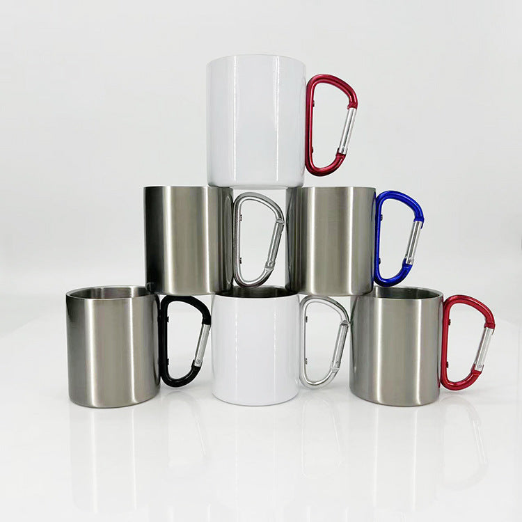 Damen Hochwertige Edelstahl Trinkbecher mit Karabinergriff Brehn