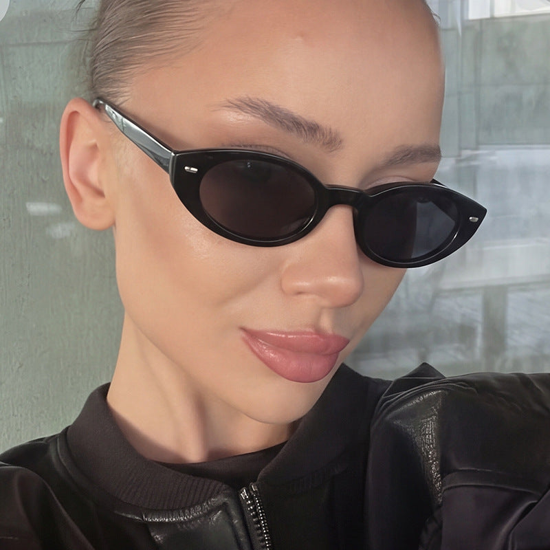 Damen Cat-Eye Sonnenbrille mit modernem transparentem Rahmen Brehn