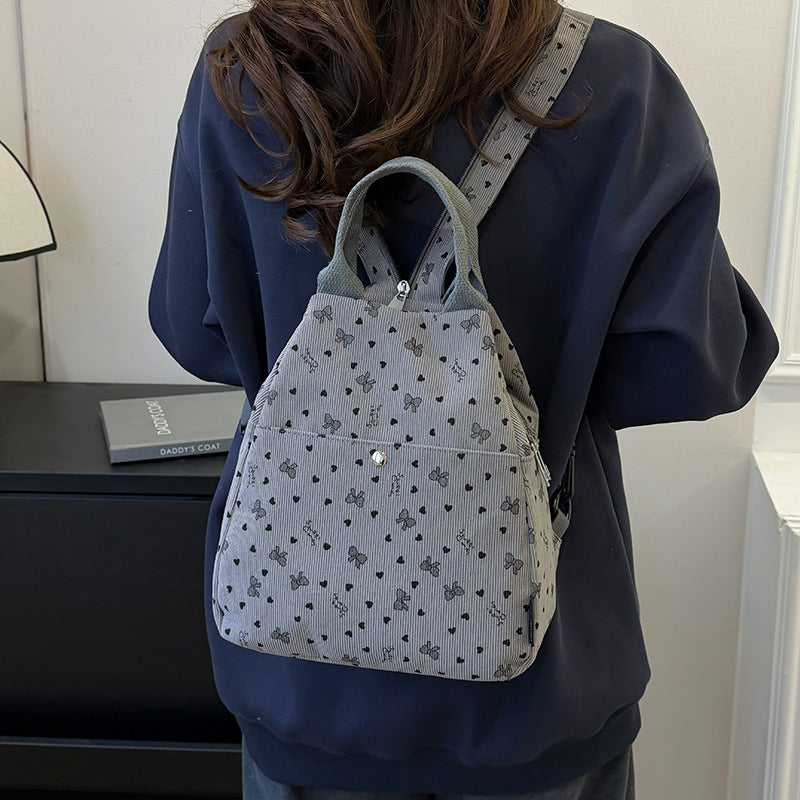 Cord-Rucksack mit Verspielten Motiven Brehn