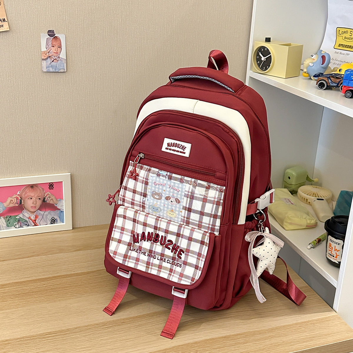 Trendiger geräumiger Rucksack mit transparenter Tasche Brehn