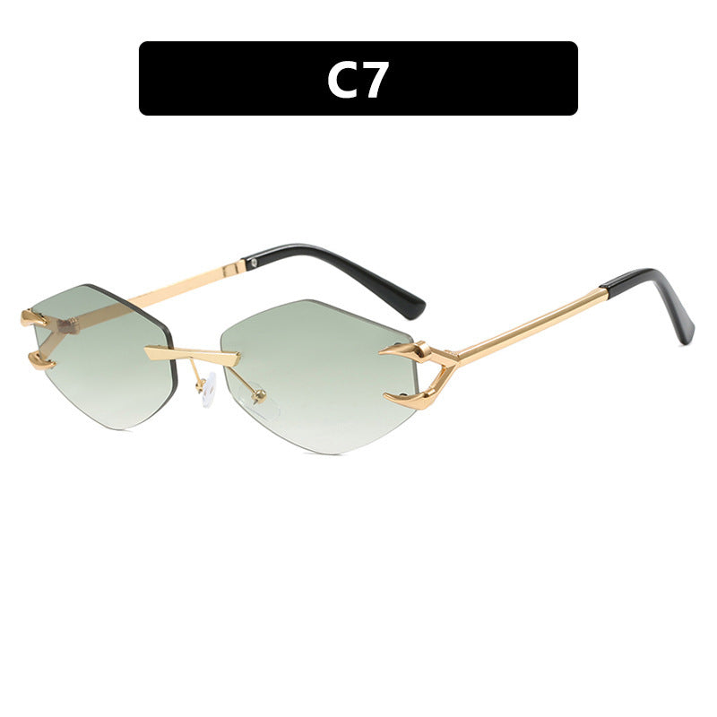 Damen geometrische Designer-Sonnenbrille mit herausragendem Metallrahmen Brehn