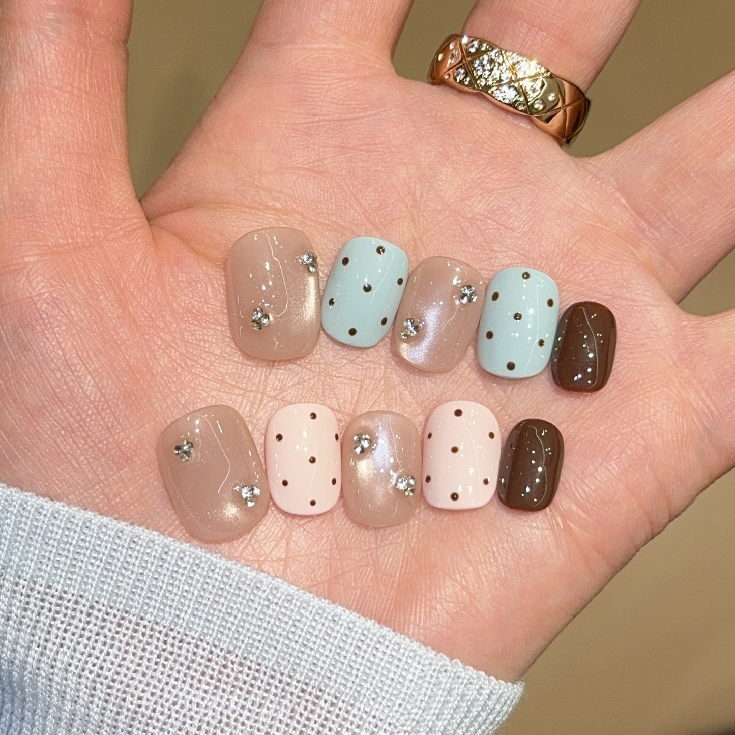 Kunstnägel mit Strass und Glitzer Brehn