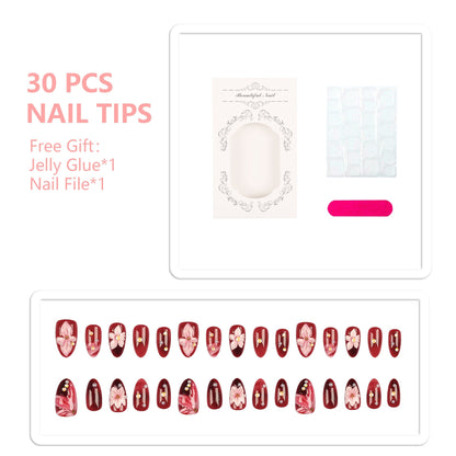 Elegante florale Acryl-Nagelspitzen-Set