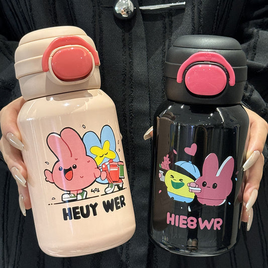 Damen Edelstahl Trinkflasche mit lustigen Cartoon-Design Brehn