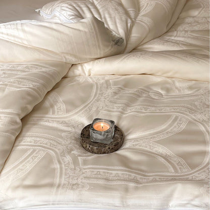 Luxus Satin Jacquard Bettwäsche Set mit barock-Prägung Muster