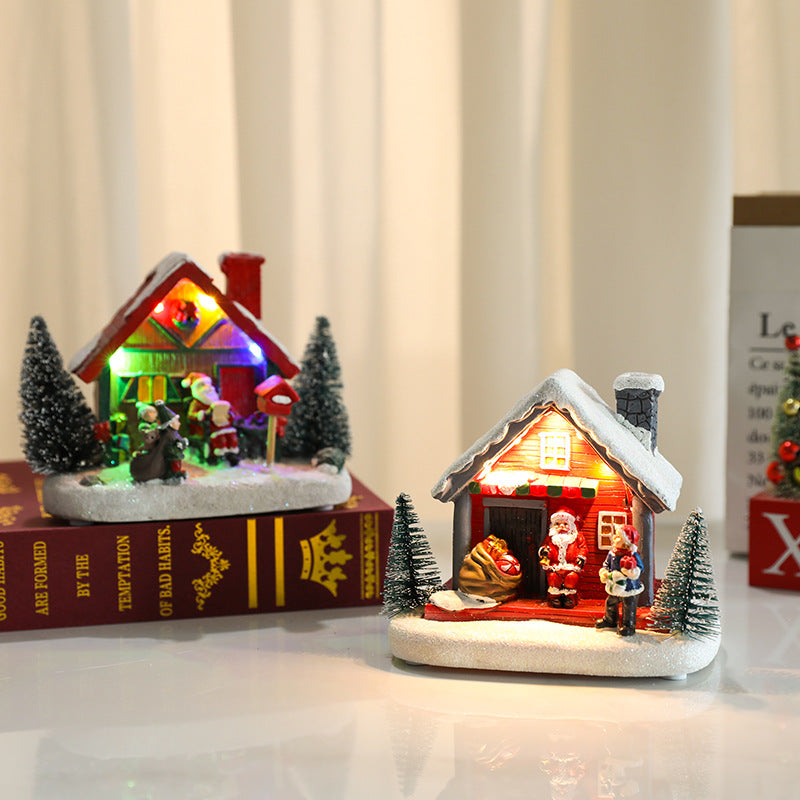 LED beleuchteter Weihnachts Cottage Figurine Brehn