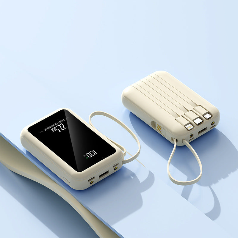 Tragbare Powerbank mit integrierter digitaler Anzeige und vielseitigem Kabelsystem Brehn