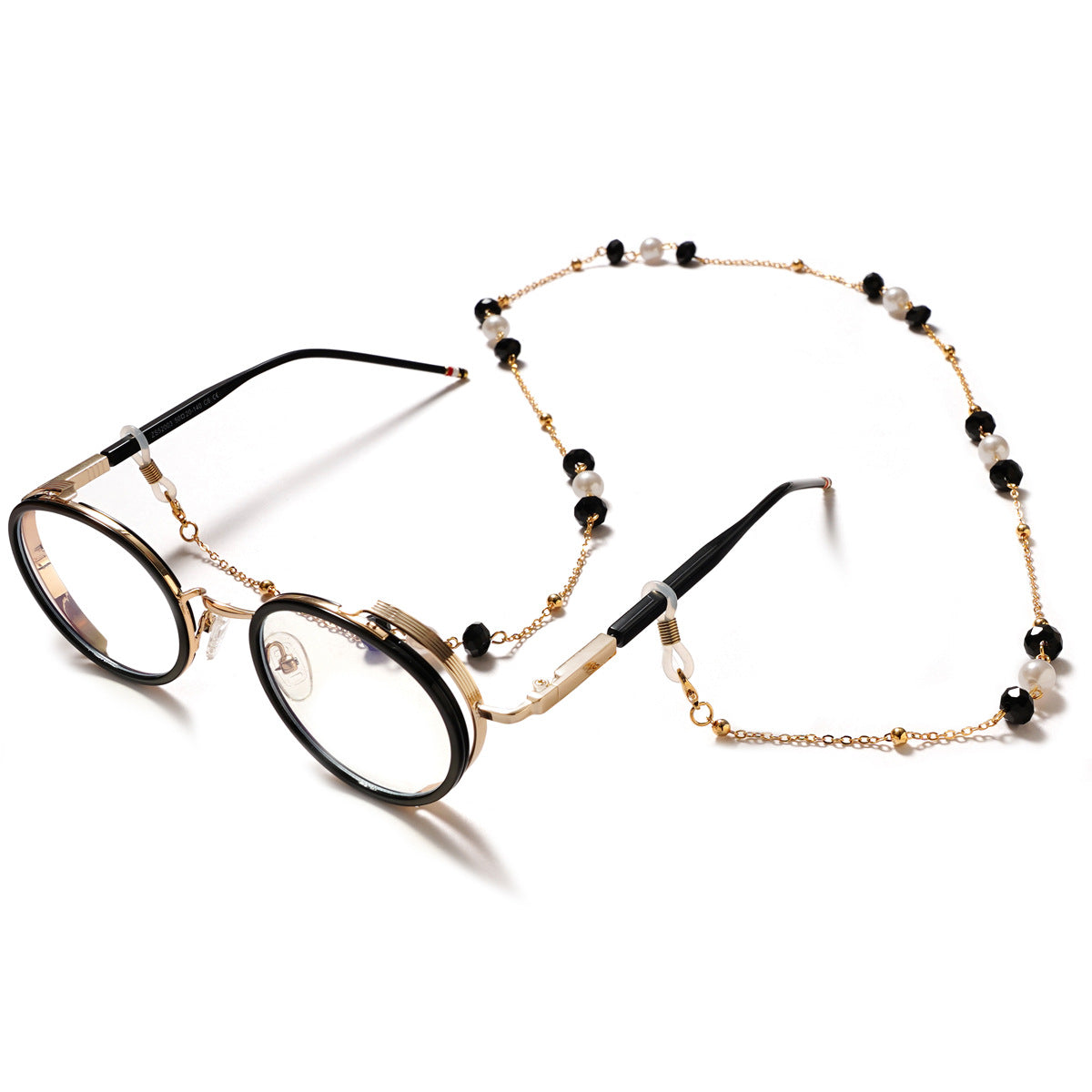 Elegante Perlen- und Edelstein-Brillenband Brehn