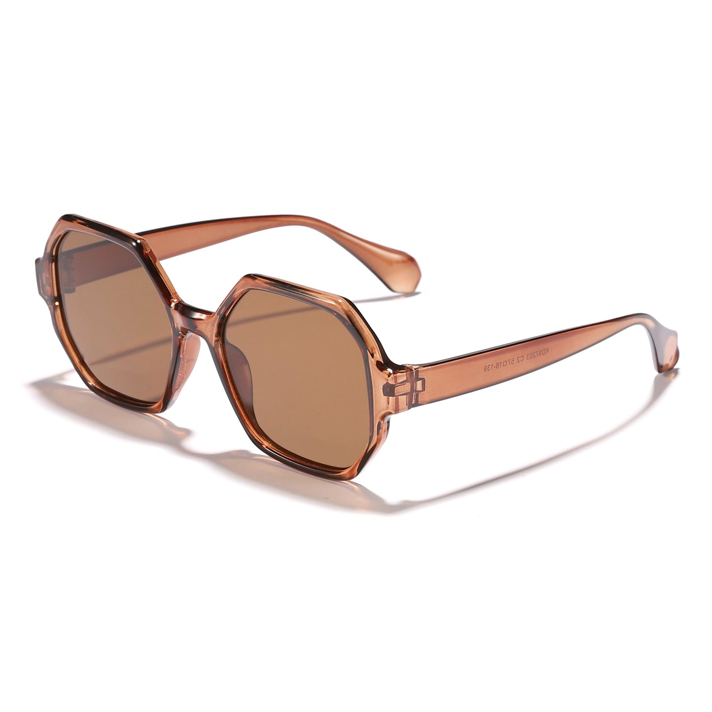 Damen modische Sonnenbrille mit hexagonalem Rahmen und UV-Schutz Brehn