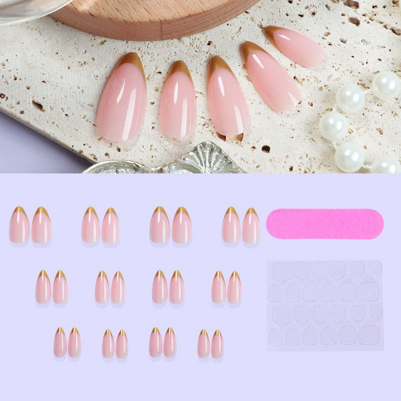 Kunstnagelset mit elegantem Goldverlauf Brehn