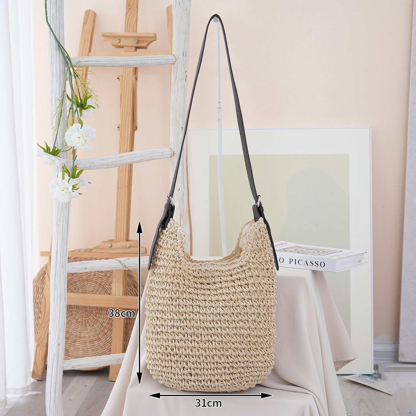 Handgefertigte Strohtasche Brehn