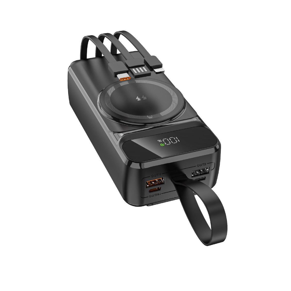 Tragbare Wireless Powerbank mit Intelligentem Lade-Management und Digitaler Anzeige Brehn