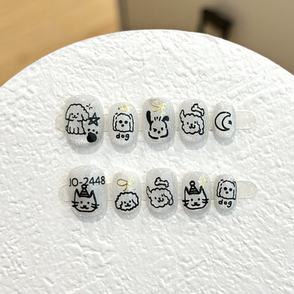 Verspieltes, tierisches Nagelkunst-Set zum Aufkleben