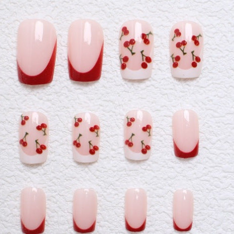 Floral French Tip Nail Art Brehn 1789914984