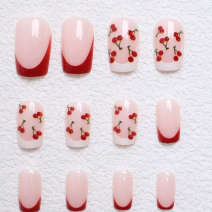 Floral French Tip Nail Art Brehn 1789914984