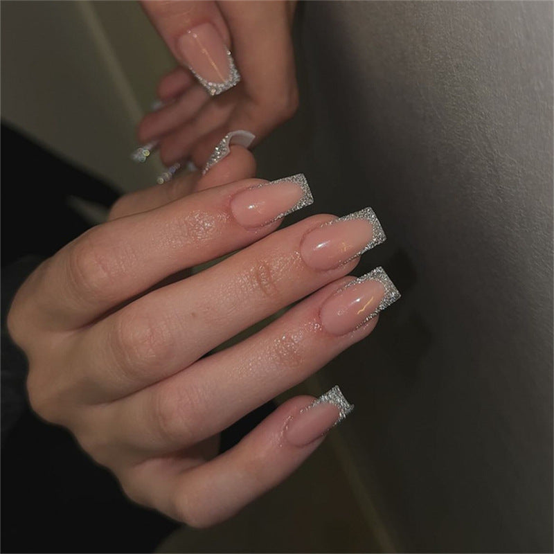 Premium Dekorative Acryl Press-On Nagelset mit Strass-Spitzen Brehn