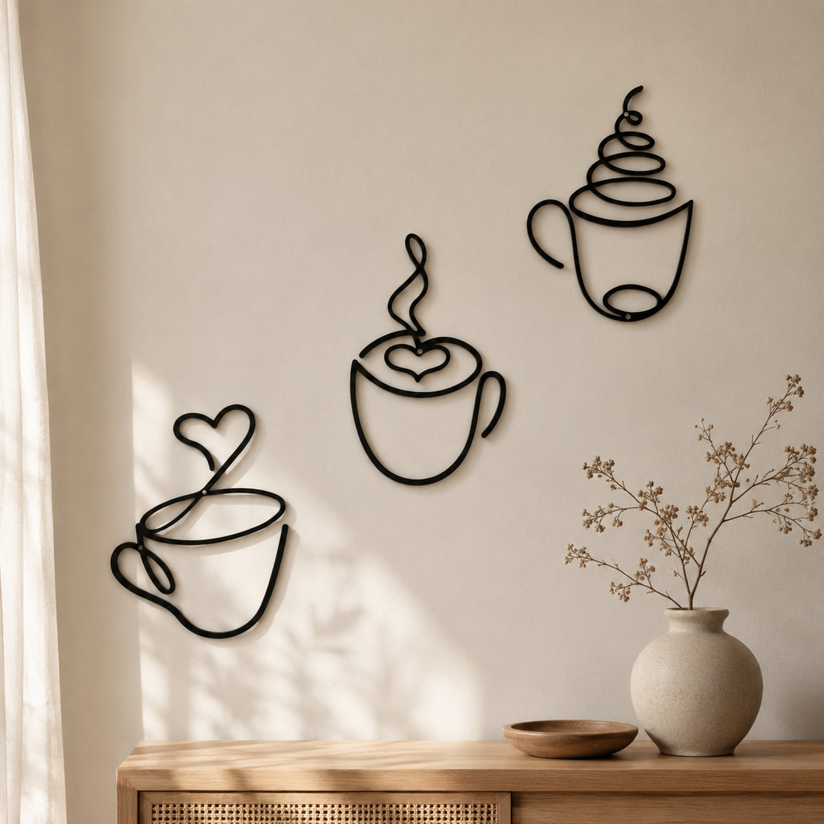 Künstlerische Kaffeetassen Wanddekoration