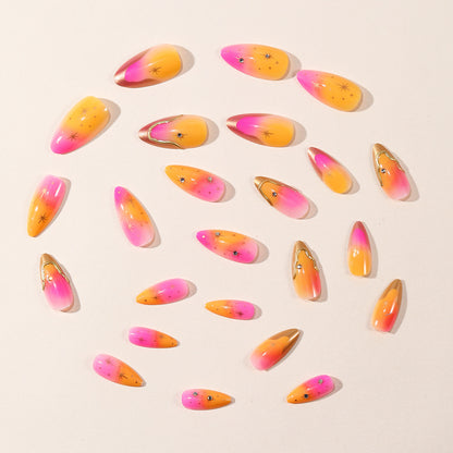 Glitzerndes Gradient Stiletto Nagelkunst Set Brehn